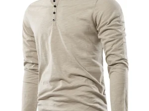 Henery Neck Long Sleeve T shirt