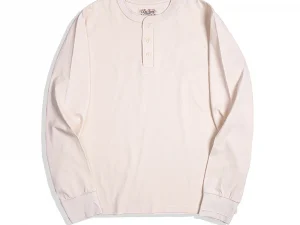 Red Tornado Classic Long Sleeve Henley Shirt Fall Layering Cotton T-Shirt For Men