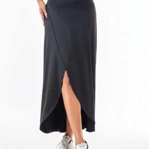 Women's High Waist A-Line Slit Sports Skirt Spring Summer New Drapey Casual Long Skirt