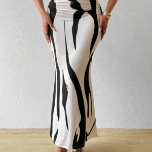 Women's Summer Printed Pleated Skirt